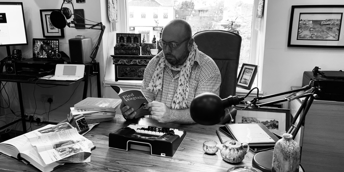 Dr. Tony Malone in his writing studio